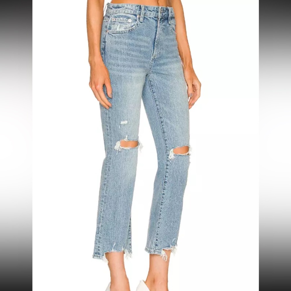 Pistola Lennon High Rise Crop Boot Distressed Jeans Denim Women Size 27 NWT
